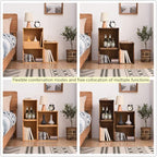 KIRIGEN Stackable Wood Storage Cube /Basket/ Bins Organizer for Home Books Clothes Toy Modular Open Cubby Storage System - Office Cubical Bookcase Closet Shelves C26-DBR