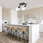 2-Light Track Lighting Kit Black Track Lighting Fixtures Bathroom Wall Sconces Ceiling Mount Kitchen Tracking Lights, Rotatable Spotlight with Clear Glass Shade for Kitchen Shop Hallway