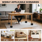 Furniture Risers Bed Risers - Rectangular Adjustable Block Riser for Raising 1.5-3 In. & 4.3 In. Beds, Tables, Sofas, Refrigerators, Washers - Up to 4,000 Pounds (Black, Three Layers 4.3inches)