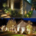 SUNTHIN Outdoor Landscape Lighting, 6 Pack Outdoor Spot Lights with Transformer for Yard, Plant, Lawn, Tree, Flags, House, Garden, Fence Use, IP65 Waterproof & Connectable