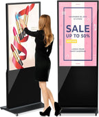 HLEC 43'' Indoor Floor-Standing Digital Signage Interactive Display, 4K Touchscreen Advertising Display LCD Kiosk, Commercial Android Smart System, CMS Software, HDMI/USB Input＆Out/WiFi(4+64G)