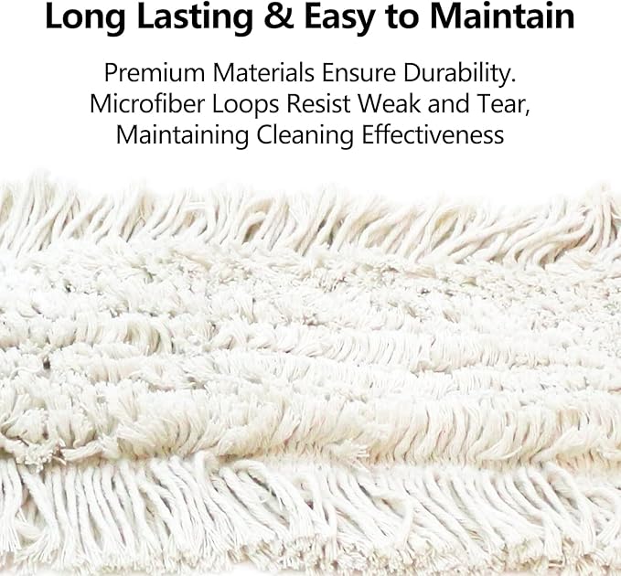 24" Commercial Dust Mop, MEIBEI Dust Floor Mop with Cotton mop Head, Dust Mop for Hardwood Floors with Long Handle, Industrial Dust Mop for Factory, Shopping Mall, Garage, Company, Hotel (24*5 inch)