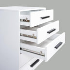 5-Drawer Rolling Under Desk Storage Cart - Mobile Organizer with Lockable Casters, White Engineered Wood Scratch-Resistant for Home Office Dorm Studio, 15.7 x 15.7 x 26 Inches