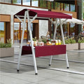 Foldable Food Cart for Business, Lightweight Farmers Market Stalls with Awning, Vendor's Stall Kiosk for Sale Hot Dog, Ice Cream, Food(Dark-Red,39.4in)