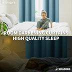 BGment Room Darkening Curtains 63 Inches Long - Grommet Thermal Insulated Drapes Window Treatment Curtains for Bedroom, 2 Panels, 52 x 63 Inch, Greyish Blue