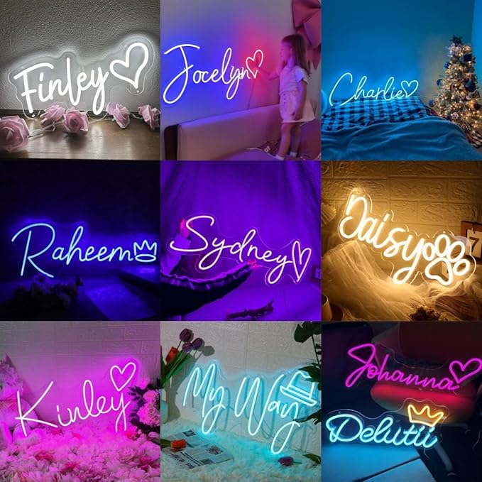 Custom Neon Sign LED Name Customizable for Wall Decor, Personalized Name Sign for Bedroom Wedding Birthday Party Gift Bar Girl Game Business Shop Logo Night Lights
