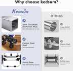 KEDSUM 2 in 1 Aluminum Alloy Stair Climbing Cart, 300LBS Grocery Cart on Wheels, Foldable Shopping Carts with Waterproof Oxford Blue Bag for Groceries, Lightweight & Durable Aluminum Frame