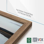 VCK 12x12 Picture Frame 5 Pack - Walnut, High-End Wood Poster Frames with Tempered Glass, Display 8x8 Photo with Mat or 12x12 without Mat, Art Gallery-Quality, Wall Hanging, Walnut