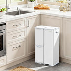 mVm Kitchen Trash Can, 60 Liter / 16 Gallon 3-in-1 Garbage Can for Wet/Dry Waste Sorting, Recycling Bin with Foot-Pedal, Soft-Close,Anti-Fingerprint,Stainless Steel Trash Can for Kitchen,Living Room