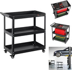 Service Tool Cart on Wheels - 3 Tire Rolling Cart, Industrial Commercial Service Cart TQ112