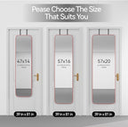47x14 Mirror Full Body Length Door Hanging or Wall Mounted Metal Frame Dressing Mirrors for Entryway Girl Bedroom Bathroom Living Room 47 14 inch Pink Rose Gold