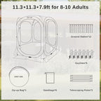 East Oak Screen House Tent Pop-Up, Portable Screen Room Canopy Instant Screen Tent 12 x 12 FT with Carry Bag for Patio, Backyard, Deck & Outdoor Activities, Beige