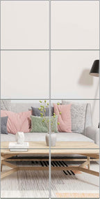 Ruomeng Full Length Mirror Tiles - 12 Inch x 8Pcs Frameless Wall Mirror Full Body Mirror for Home Gym Vanity Bedroom, Living Room