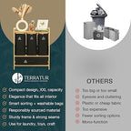 4 Section Recycling Bin for Kitchen – Dual Trash and Recycle Bins for Paper, Plastic, Cans – Indoor Bamboo Recycling Organizer – Decorative Wooden Recycle Bins for Kitchen & Office