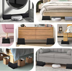 Bed Risers 5 Inch Heavy Duty,Oversized Couch Risers, Extra Wide Furniture Risers for Sofa Table Desk Headboard Chair Lifting,Rectangle Risering Blocks Support 6000 lbs(8 Pack Black)