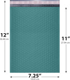 GReen Poly Bubble Mailers 7.25x12 inch #1 | Self Seal Padded Envelopes | Cushioned Bubble Mailer | Usable Size 7.25x11 | WaterProof | Lightweight mailing Shipping Bags | 100 Pack Bulk