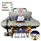 ICOPUCA Shopping Cart Cover for Baby boy Girl, Anti Slip Design, Cotton High Chair Cover, Machine Washable for Infant, Toddler, Grocery Cover (Grey)