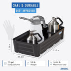 Denios Spill Containment Tray- 7.9 Gallon Spill Tray Capacity - Without Grate- 23.3""X15.8""X7.1 in (Small), Black