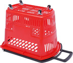 6PCS Shopping Carts with Wheels, 35L Portable Shopping Baskets Set with Handles Grocery Basket for Retail Store, Supermarket, Grocery |19" x 13.7" x 14" (Red)