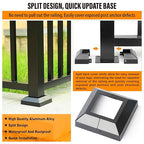 8pcs 2.5"x2.5" (Actual: 2.5"x2.5") Aluminum Deck Post Base Cover, for Railings, Stairs, Patios, Porches, Split Deck Post Skirt (Black)