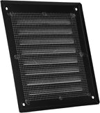 Vent Systems 5 x 5 Inch (Inner) - Pack of 5 - Black Metal Soffit Vent Cover - Durable Square Air Vent Grille with Mesh Screen - Weather Resistant Ventilation Grill - Wall & Ceiling Indoor & Outdoor