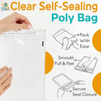 Shop4Mailers 14.5 x 19 Clear Plastic Poly Bags 1.5 Mil Self Seal Packaging for Apparel, Jewelry, Documents, Prints, Gifts, Storage – Resealable (100 Pack)