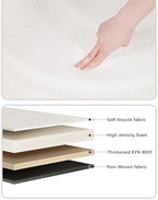 B FSOBEIIALEO Ottoman with Stroage, Round Sherpa Storage Ottoman Stool, Boucle Foot Rest22 x 22"x15.75" (White)