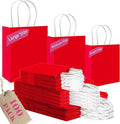 qiqee 100PCS Gift Bag with Handles Bulk Red Paper Bags Assorted Sizes(33pcs Large 13",33pcs Medium 11",34pcs Small 8")