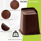 Bed Risers 1 inch, 2 inch, 3 inch, 4 inch, 6 inch, 8 inch Heavy Duty, Oversized Furniture Riser for Couch Sofa Table Chair Leg Frame Dorm, Support up to 6000 Lbs (Chocolat Brown 4 Pack, 8 inch)