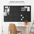 MAXECHO Large Cork Board for Wall 59" × 36", Black Bulletin Board, 15 Pack Felt Wall Tiles with Pushpins for Office Corkboard Tack Board Push Pin Board Felt Board