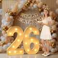 Mixifox 3FT Marquee Numbers 26, Large Light up Number 26 for Birthday Party Supplies, Sign, Backdrop, Happy 26th Birthday Decorations for 26 Years Old Women Men