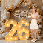 Mixifox 3FT Marquee Numbers 26, Large Light up Number 26 for Birthday Party Supplies, Sign, Backdrop, Happy 26th Birthday Decorations for 26 Years Old Women Men