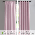 PONY DANCE Short Window Curtains - Kitchen Tiers Thermal Insulated Drapes Blinds Set Match with Curtain Panels for Girls Bedroom, 42 W x 36 L, Light Pink, 2 Pieces