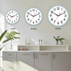 AKCISOT Wall Clock, Modern Small Wall Clocks Battery Operated 8 Inch, Silent Non-Ticking Analog Classic for Office, Home, Bathroom, Kitchen, Bedroom, School(Blue Gray)