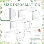 3 Pcs Extra Large 13,12,11 Inch Acrylic Display Risers Clear Acrylic Shelf Riser Display Stands 5 mm Thick Rectangular for Collectibles Figures