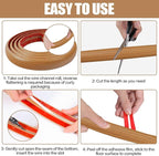 Floor Cord Cover Self Adhesive Cord Hider,20FT Cable Management, Extension Strip Protector for Wires, Prevent Cable Trips for Offices, Gyms, Exhibitions Cavity:0.39"(W) x 0.27"(H) Brown Wood