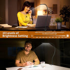 iZELL Desk Light [2-Pack] LED Desk Lamp with Clamp [77 LEDs with 3 Color Modes & 10 Brightness Levels] Flexible Gooseneck Book Light, Easy Clip-on Reading Light
