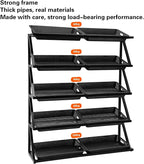 5 Tiers Retail Display Rack, Large Capacity Market Shelf Fruit and Vegetable Basket Stand Rack Set for Kitchen, Office, Store, Supremarket Utility Storage Shelves