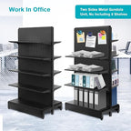 Pegboard Display Stand, Gondola Shelf Display for Convenient Grocery Office Supply or Liquor Stores, Standing Pegboard Display Two Sides Peg Board Panels, 20 Hooks, No Including 8 Shelves