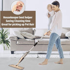 Mops for Floor Cleaning, 50 inch Spray Mop with 400ml Refillable Bottle and 2 Replacement Pads Dry Wet FloorCleaning Household or Commercial Use for Hardwood Laminate Tile Ceramic (Brown)