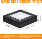 EUSTUMA LED Light Base Square Display Stand In A Variety of Colors,Lighted Up Stand Color Changing LED for 3D Glass Crystal Art,Holiday Party Decoration. (Small black, Small)