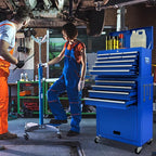 13-Drawer Rolling Tool Chest, 2-in-1 Heavy Duty Detachable Storage Cabinet with Lockable Wheels & Removable Top Box, 600 lbs Capacity for Mechanics, Garage Workshop (Blue)