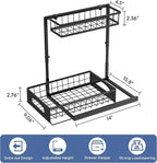 Under Sink Organizer , 2 Pack Height Adjustable Cabinet Organizer with Slide Out Drawer, Pull Out Under Sink Storage, Multi-Purpose 2 Tier Sink Shelves for Kitchen Bathroom Pantry (Black, 2 Pack)