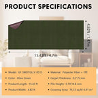 Marine Carpet,5 FT x 15 FT Olive Green Indoor Outdoor Carpet 0.2" Thick with Water-Proof TPE Backing, Non-Slide for Home, Patio, Porch, Deck