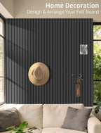 Large Felt Bulletin Board 35x47 Inch, 12pcs Peel and Stick Felt Wall Tiles Modern Push Pin Board for Wall Organization