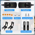 Garage Door Sensor Beam Eyes with Bracket & Cover, Garage Door Safety Sensor Replacement Parts Compatible with Liftmaster/Sears/Craftsman After 1997 (41A5034, 801CB-P)