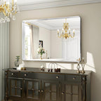 Silver Bathroom Mirror for Wall, 40x30 Inch Rectangular Aluminum Alloy Framed Mirror, Modern Wall Mounted Vanity Mirror for Bathroom, Vertical or Horizontal