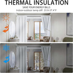 JIUZHEN Curtains for Bedroom - Thermal Insulated Room Darkening Drapes, Rod Pocket Curtains with Tiebacks, Window Panels for Kitchen Dining Room, 38 x 45 Inch Length, Greyish White