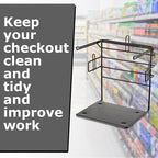 Sieral 2 pack Plastic Grocery Bag Holder Stand Chrome T Shirt Rack Fits 11½''W x 6''D x 21''H, plastic bag holder for Kitchen, Retail, Grocery, Shopping, Restaurant, 10.5''W x 13''L x 13.5''H(Black)