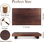 Farmhouse Bathroom Vanity Tray Wood Pedestal Stand Kitchen Countertop Trays Decorative Wooden Risers Dish Soap Dispenser Holder for Kitchen Counter Decor Modern Bathroom Sink Organizer Accessories